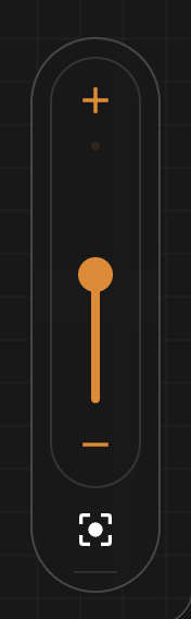 Zoom controls at the bottom right of the canvas